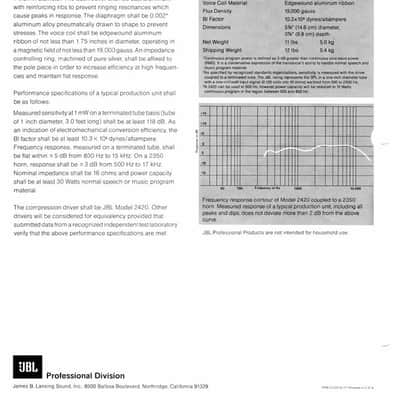 JBL 2420 Compression Driver - 16 Ohms ( 3 of 3 ) image 7