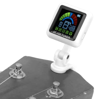 Usb Rechargeable Clip On Tuner For Electric Guitar Violin Ukulele With Color Display(At-102 White) image 3