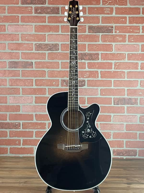 Takamine EF450C-TT TTB NEX Thermal Top Acoustic-electric Guitar - Transparent Black Burst image 1
