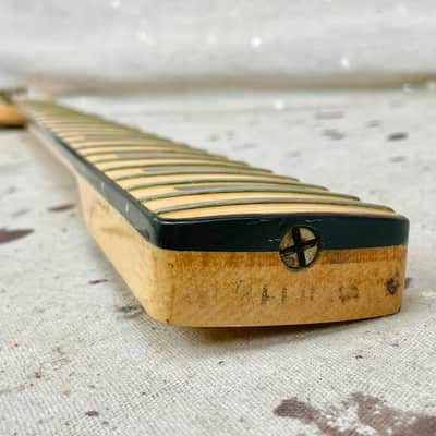 1970's Fender Jazz Bass Neck & Tuners Maple with Black Block Vintage ~1971-1974 image 12