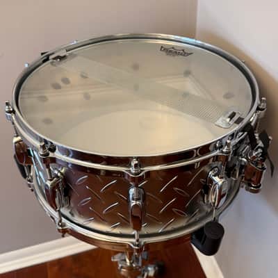 Tama LU1465 6.5x14" Lars Ulrich Signature Snare Drum - Diamond Plate Steel image 18