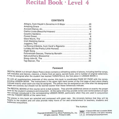 Alfred's Basic Piano Library Recital Level 4 image 2