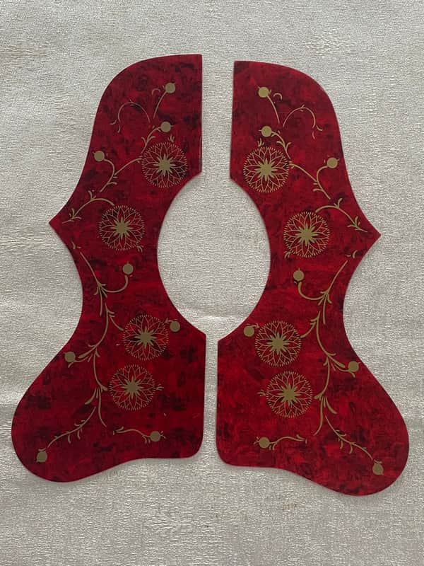 2 Pcs  Acoustic Guitar Pickguard Self Adhesive Sheet For Gibson J200 SJ200 ,Red image 1