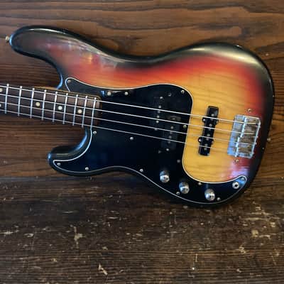 Fender Precision bass left-handed 1975 - Sunburst image 2