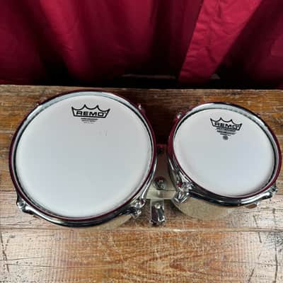 Vintage Ludwig 6" & 8" Tunable Bongos Silver Sparkle image 15