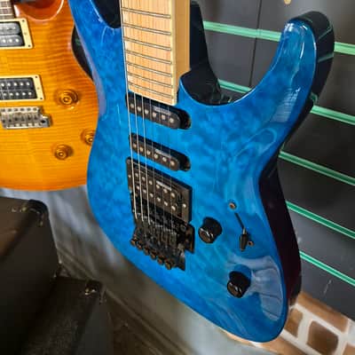 ESP LTD MH-203QM See Thru Blue 2020 Electric Guitar image 6