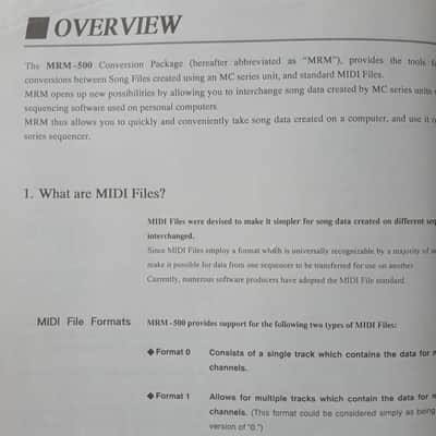 Owner's Manual for Roland Standard MIDI File Converter System Generator MRM-500MRM-500 1990 image 10