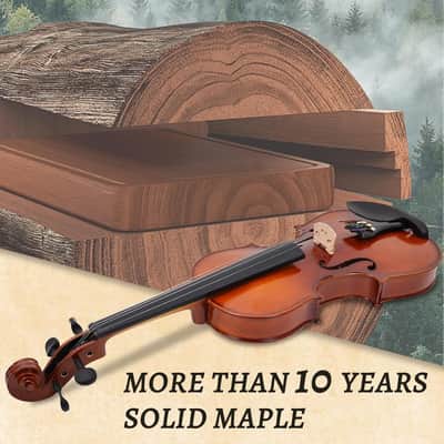 Electric/Acoustic Violin with Ebony Accessories - Perfect for Stage & Practice with Carrying Case, Violin Bow, Bridge, Rosin, Shoulder Rest, Stickers, Tuner, Instruction, Handcraft with Maple, Spruce image 5