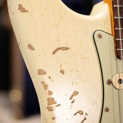 Fender Custom Shop 1962 Stratocaster Heavy Relic Electric Guitar - Vintage White with Hardshell Case image 12