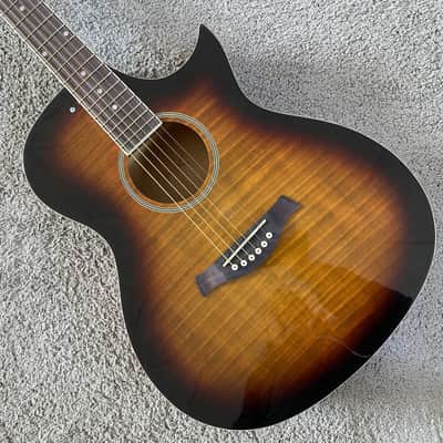 Caraya 40 Inch Acoustic Guitar in Sunburst, Tiger Maple Top, Rosewood Fingerboard image 1