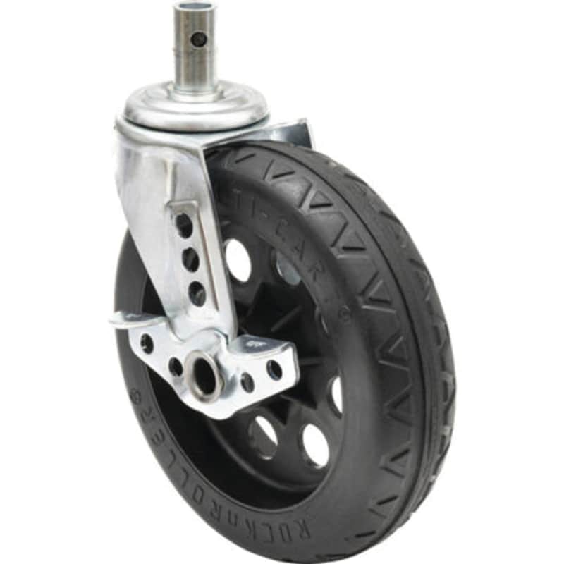 Rock N Roller RCSTR8X2BK | 2pc 8 x 2in Casters with Brakes | Foam-Filled No-Flat Tires image 1