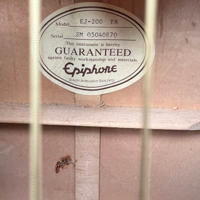 2005 MIK Epiphone EJ-200 EB “Jumbo” Acoustic Guitar ~ Shiny Gloss Ebony Finish, Mustache Bridge, Decorated Fretboard *SALE* image 8