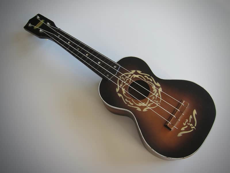 Harmony Soprano Uke Ukulele Sunburst Circa-1960s-Fancy White Stencil Paint image 1