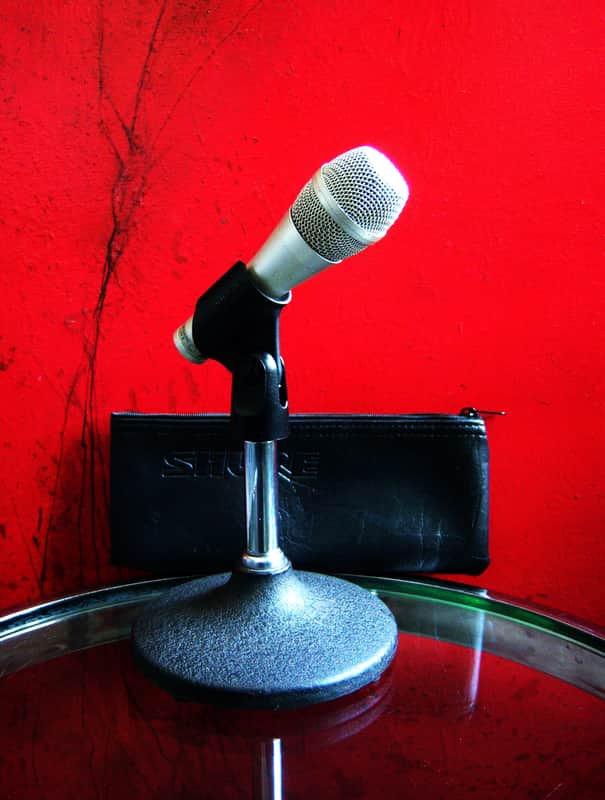 Vintage 1990's Shure SM62 / SM5B Cardioid Dynamic Microphone Low Z w mic clip & mic pouch # 1