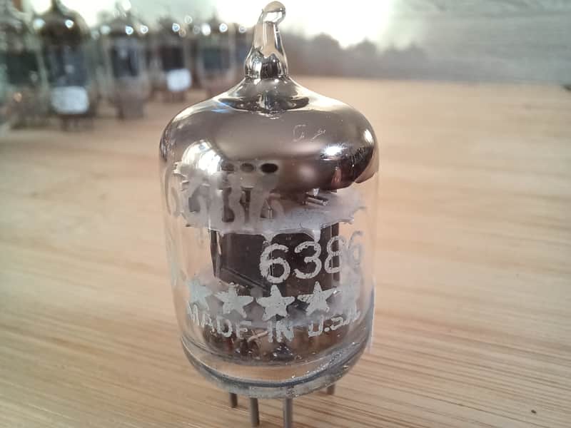 Extremely rare US made NOS GE General Electric 6386 BLACK PLATE SQUARE GETTER TRIPLE MICA 5 STARS white label version ! for FAIRCHILD 660 670, Gates, Collins, STA level etc image 1