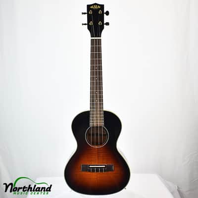 Kala Gloss Flame Maple Tenor Ukulele - Red Cherry Burst image 2