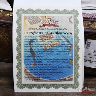 PRS Wild West Guitars 25th Anniversary Limited Run Wood Library Artist Package Hollowbody II Piezo Beach Fade (Private Stock Color) 5.55 LBS (US Only / No International Shipping) image 12