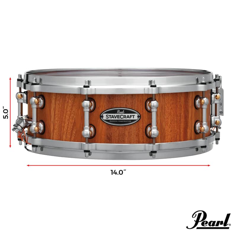 Pearl STAVECRAFT 14"X5" MAKHA SNARE DRUM, HAND-RUBBED NATURAL image 1