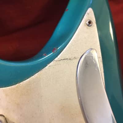 Vintage 60s MIJ Teisco K-3L / ET-312 Sharkfin Electric Guitar - Blue + Hard Case image 12