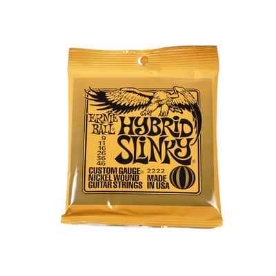 Ernie Ball 2222 Hybrid Slinky Electric Guitar Strings, .009, - .046