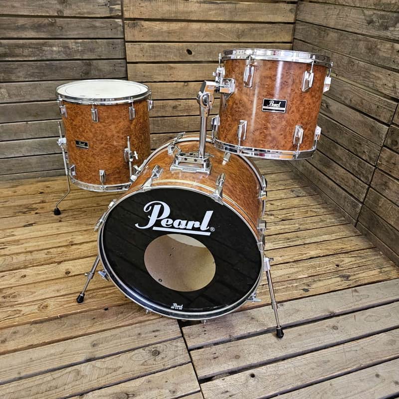 Drum Kit Pearl Export Vintage, Re-Wrap Oak Burl USED! RKWRP270826 image 1