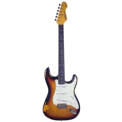 Vintage V6MR-SB Icon Series SSS with Rosewood Fretboard- Distressed Sunburst (Used) image 2