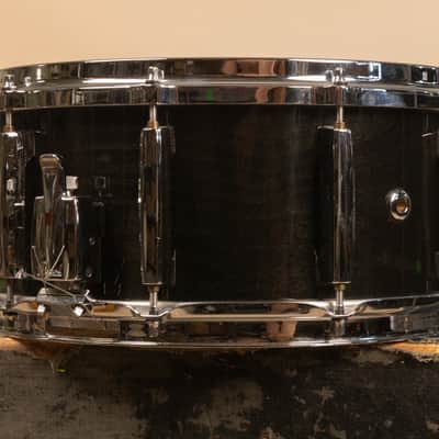 1990s Pearl 6.5x14 Masters Custom Black Mist Snare Drum image 5