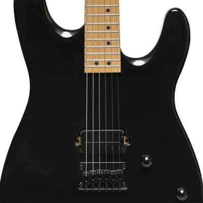 STAGG Metal Series Electric Guitar With Solid Mahogany Body Black 1 Humbucker image 4
