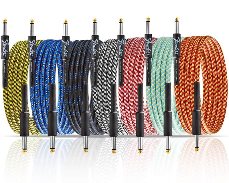 7 Pack Guitar Cable 10Ft Instrument Cables Bass Amp Cord for Bass & Electric Keyboard Effector Microphone Accessories Electrical Cables for Musical Instruments Equipment(Multicolored) image 1