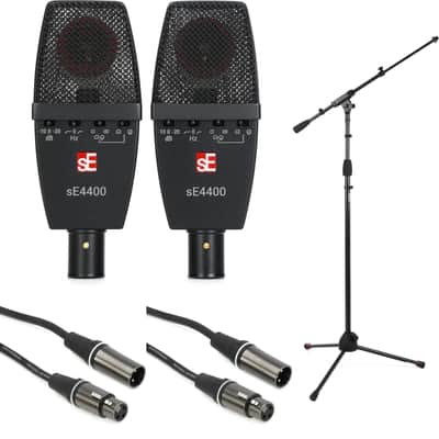 sE Electronics sE4400 Large-diaphragm Condenser Microphone with Stands and Cables - Matched Pair image 1