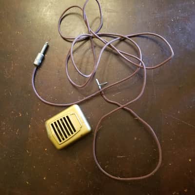 Astatic EMPTY CASE M-300 Gold Hi-Z Crystal Harp Mic 1940s - gold and brown image 2