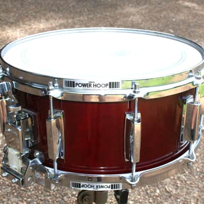 Vintage 1987 Yamaha Recording Custom Snare Drum Birch 14X6 Cherry wood SD096 image 8