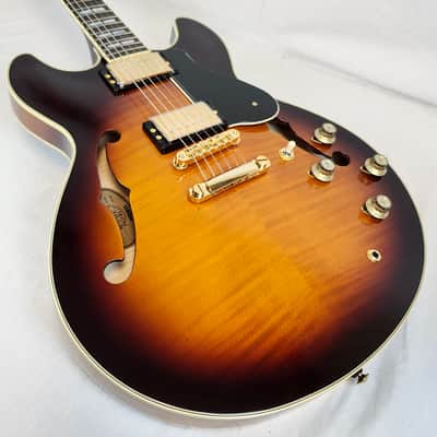 Yamaha SA2200 Semi-Hollowbody Guitar, Sycamore Top, MIJ, Brown Sunburst, Factory Blemish image 8