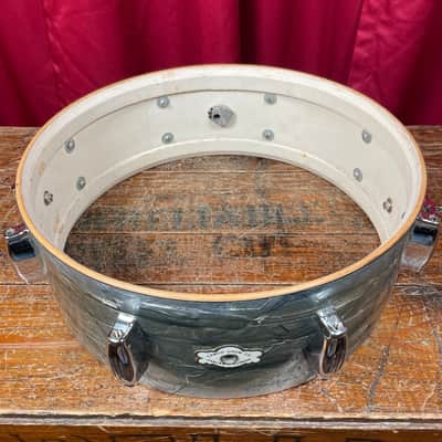 1960s Camco Oaklawn 5x14 Tuxedo Snare Drum Sky Blue Pearl 4 Ply image 12