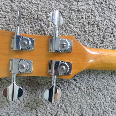Vintage 1970s Acoustic Bartell Lancer Bass Guitar Natural Version Of The "Black Widow" Rare Fretless image 9