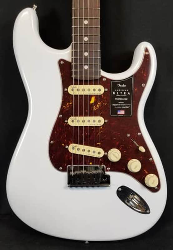 Fender American Ultra Stratocaster Electric Guitar, Rosewood Fingerboard, Arctic Pearl, W/HSC image 1