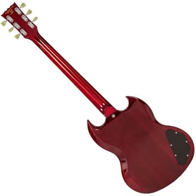 Vintage LVS6 Left Handed Electric Guitar, Cherry Red image 3
