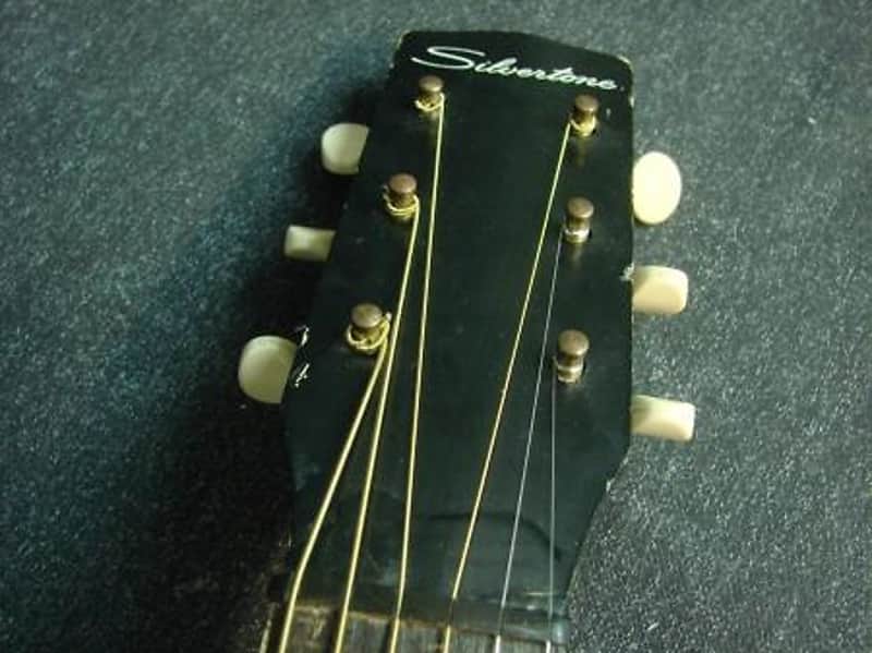 Vintage Silvertone H604 Parlor Acoustic Guitar Sunburst | Reverb
