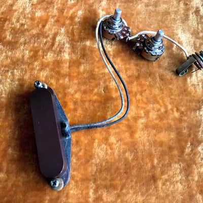 Fender Musicmaster Pickup / Pots / Jack / Brown cover Complete Original Wiring Harness 1964 64 image 1