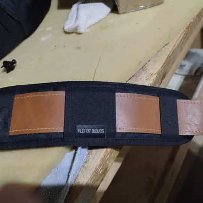 Doctor Song Vintage Pick Pocket Brown Leather Guitar Strap w/Planet Waves Shoulder Guard image 2