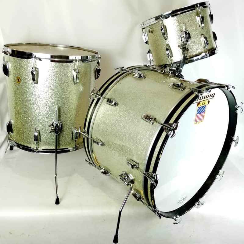 Ludwig 22,13,16"Silver Sparkle 60s"Super Classic"Drum Set Vintage'68 Natural Mpl image 1