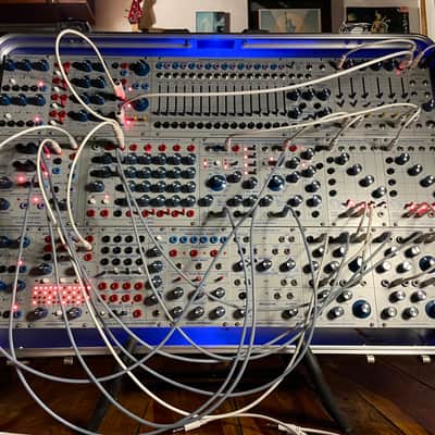 Buchla Tiptop 200t series with BPNYC ZERO Halliburton Eurorack Modular Travel Case NOS SILVER 122hp 9U image 24
