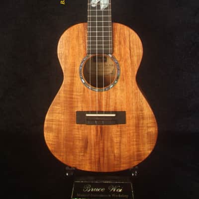 Handcrafted Concert Ukulele, Solid Hawaiian Koa, Horse Inlay, Soft-bag, Bruce Wei UG15-2937 image 7