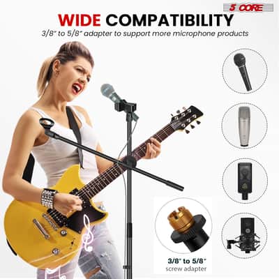 5Core Tripod Mic Stand Adjustable Heavy Duty Floor Holder Microphone Boom Arm image 9