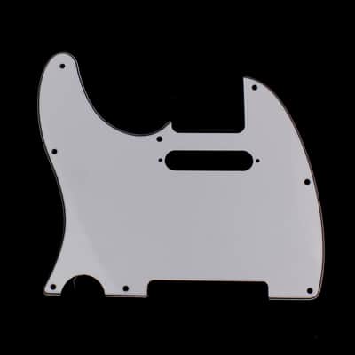 Left-Handed guitar Pickguard For Standard Tele style ,3ply White