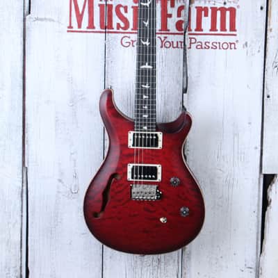 PRS CE 24 Semi Hollow Electric Guitar Quilt Maple Top Fire Red Burst w Gig Bag image 4