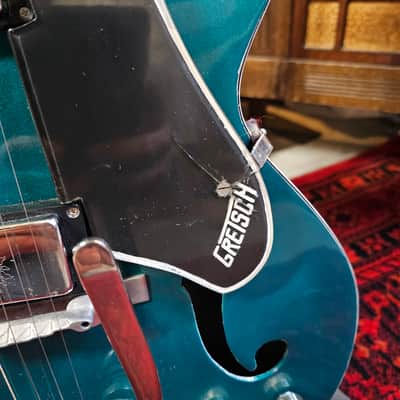 1964 Gretsch 6118 Double Anniversary Two tone Refin Turquoise/ White Silver image 6