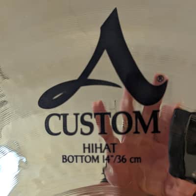 Zildjian 14" A Custom Hi-Hat Cymbals (Pair) 1991 - Present - Brilliant image 5
