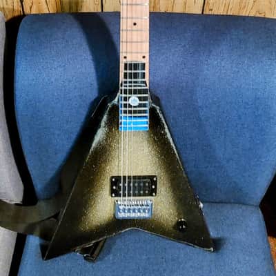Custom Full size "Mini" Flying V Black and Gold sparkle image 11