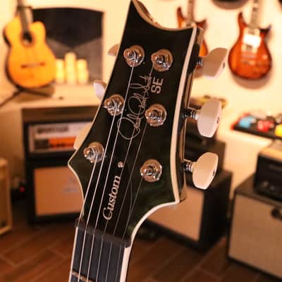 PRS SE Custom 24 Quilt Electric Guitar - Teal Black 1744 image 10
